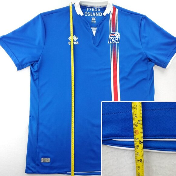 Iceland Soccer Jersey Home KSI National Team Errea 2016-2017 Fyrir Island XXL - Picture 7 of 13